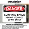 Signmission 7 in H x 10 in W, Vinyl Decal, Rectangle, Confined Space Permit Required Do Not Enter OS-2PACK-DS-D-710-L-19305 - alternate 3